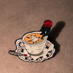 ❤️‍🔥10/$10❤️‍🔥 Smoking Teacup Enamel Brooch Pin
